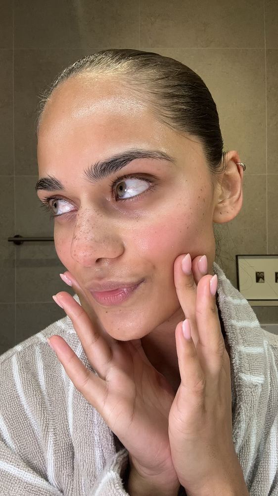 Close-up van een huid zonder make-up